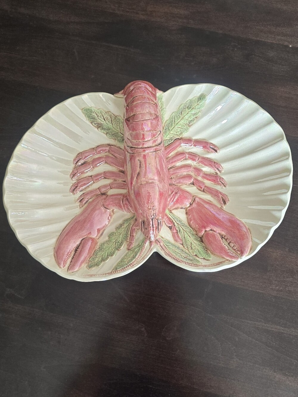 Holland Mold Vintage Ceramic Lobster Handled Serving Plate
